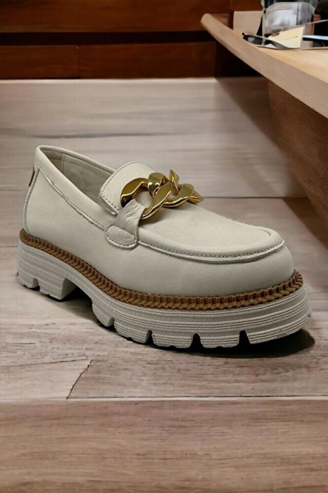 D24ya-3185 Kemik Renk Kadın Casual Ayakkabı