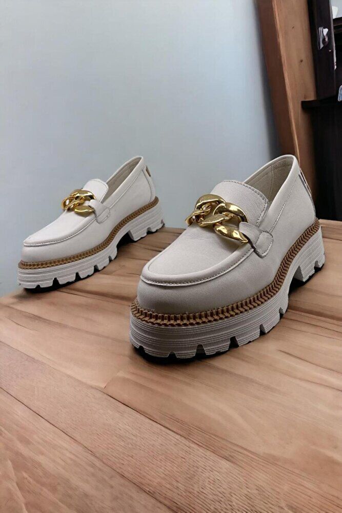 D24ya-3185 Kemik Renk Kadın Casual Ayakkabı
