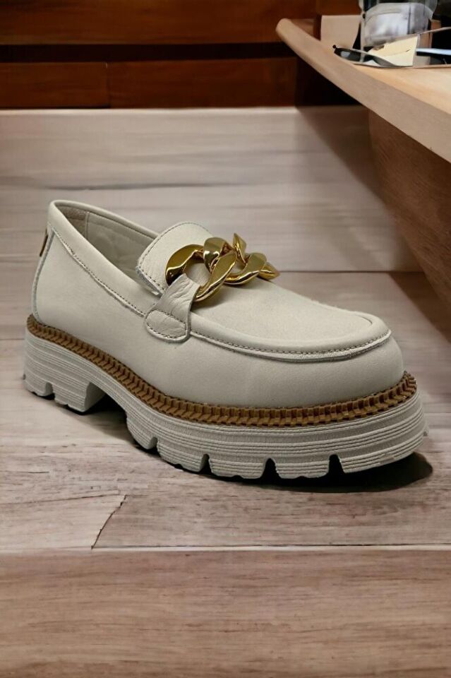 D24ya-3185 Kemik Renk Kadın Casual Ayakkabı