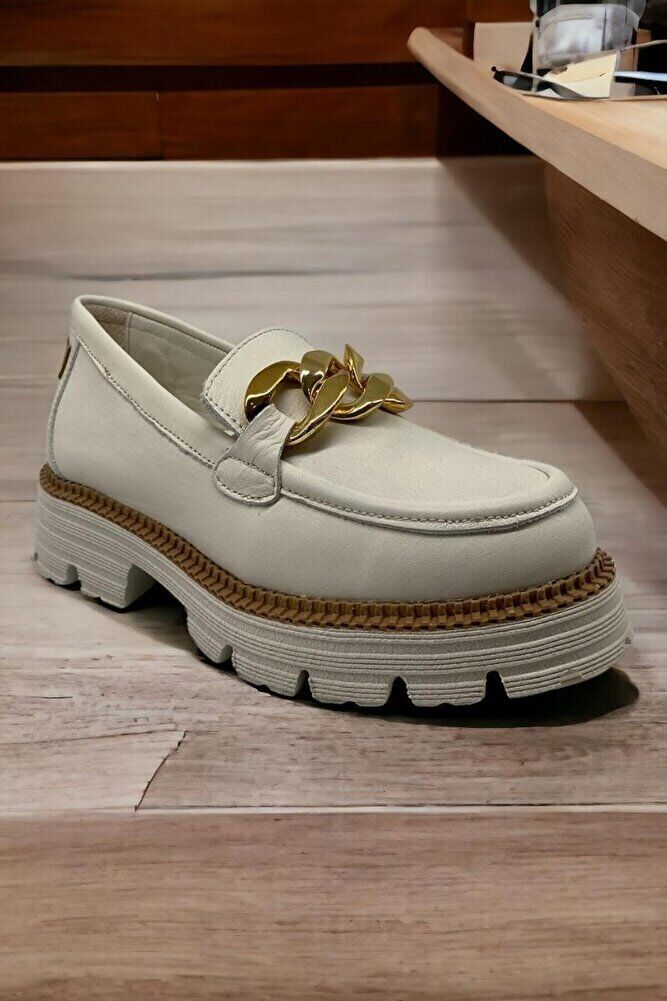 D24ya-3185 Kemik Renk Kadın Casual Ayakkabı Beyaz - 37